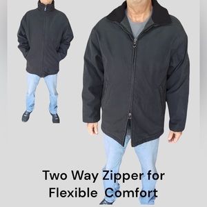 Perry Ellis Men's Dark Gray Winter Performance Jacket, Two-Way-Zipper,